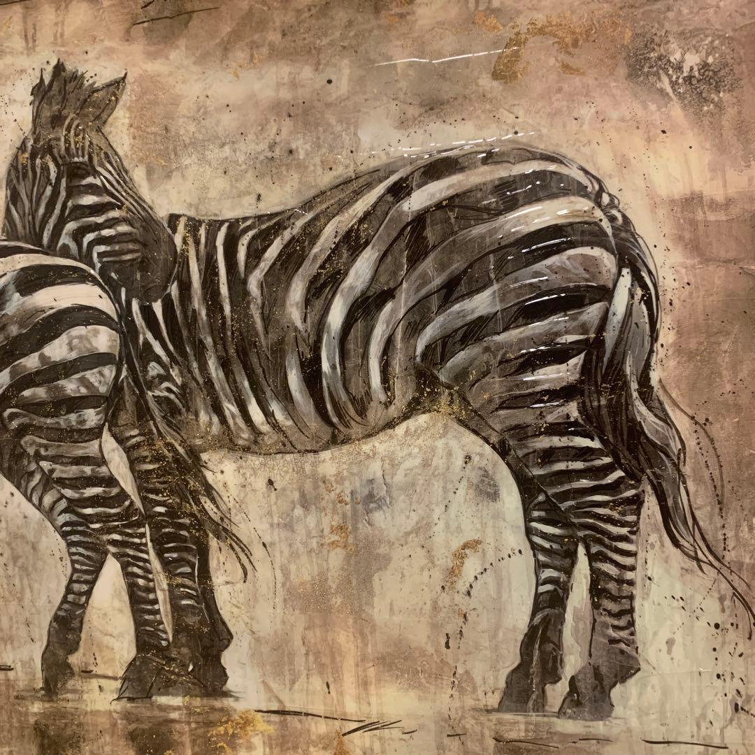 金運　開運　絵画　ゴットフライドマルタ　シマウマ　アート　馬　インテリア　雑貨